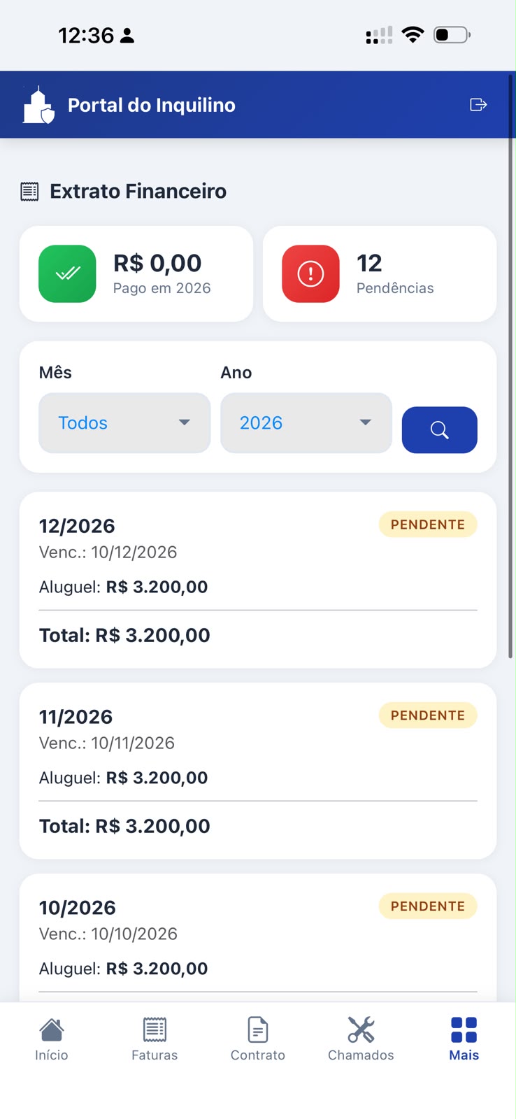Extrato financeiro
